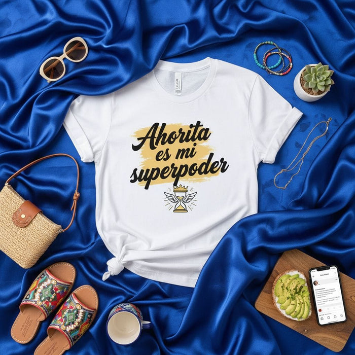 Ahorita Es Mi Superpoder T-Shirt en Español, Funny Sarcastic Spanish Phrase Tee, Hispanic Heritage Gift, Latine Power Shirt, Time Superpower Quote Top for Men Women Mexicada