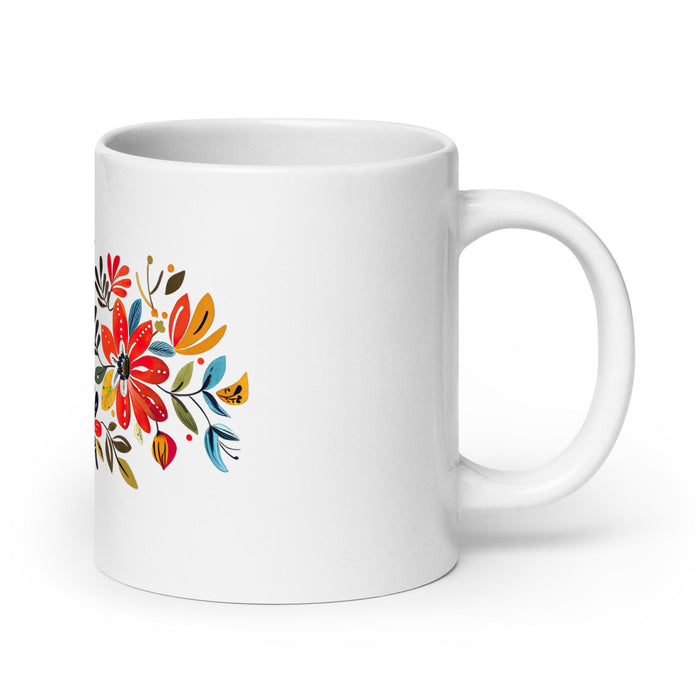 Aída Exclusive Name Art Piece Home Office Work Coffee Mug Mexican Spanish Pride Gift Cup One - Of - A - Kind Calligraphy White Glossy Mug | A10 - Mexicada