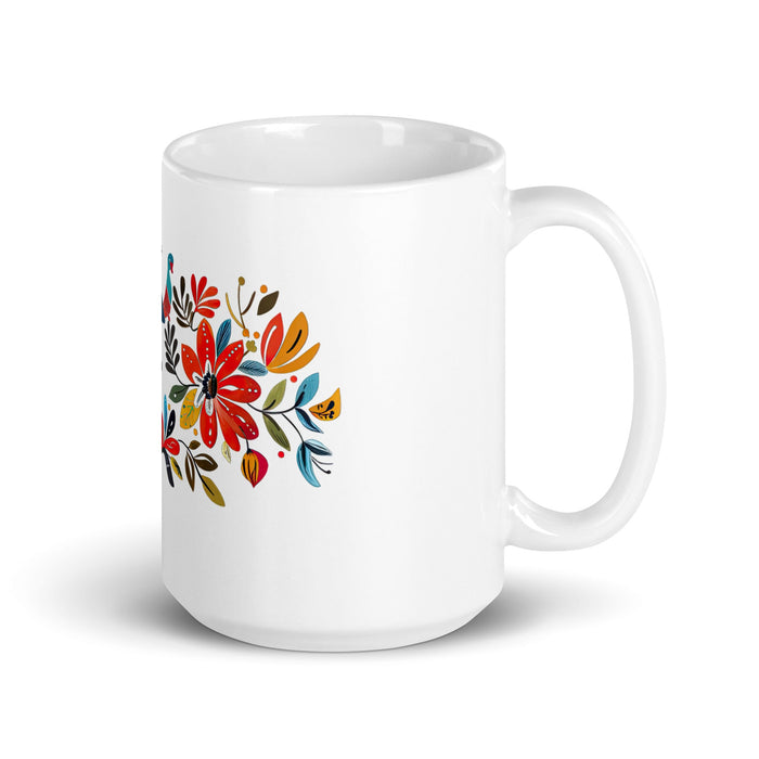 Aída Exclusive Name Art Piece Home Office Work Coffee Mug Mexican Spanish Pride Gift Cup One - Of - A - Kind Calligraphy White Glossy Mug | A10 - Mexicada