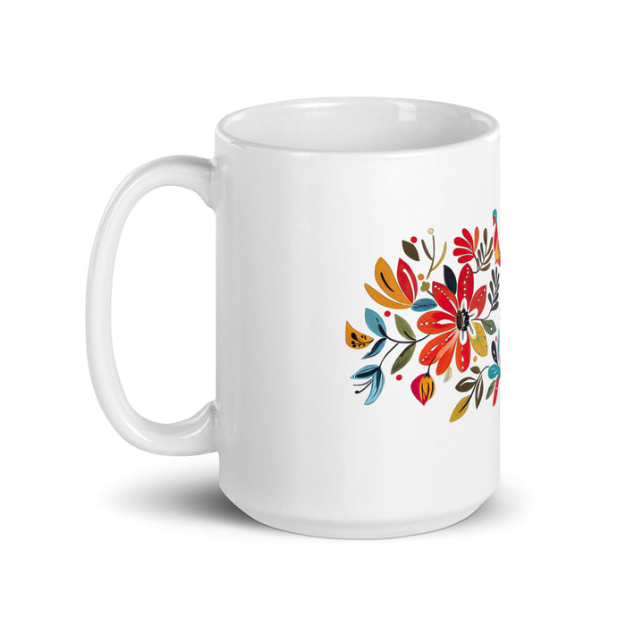 Aída Exclusive Name Art Piece Home Office Work Coffee Mug Mexican Spanish Pride Gift Cup One - Of - A - Kind Calligraphy White Glossy Mug | A10 - Mexicada