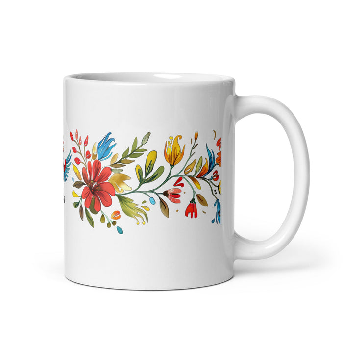 Aída Exclusive Name Art Piece Home Office Work Coffee Mug Mexican Spanish Pride Gift Cup One - Of - A - Kind Calligraphy White Glossy Mug | A12 - Mexicada