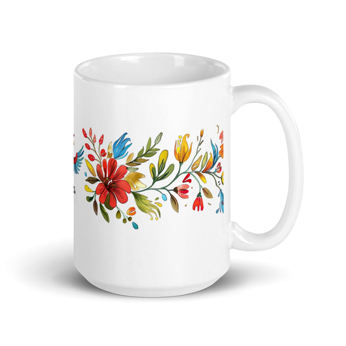 Aída Exclusive Name Art Piece Home Office Work Coffee Mug Mexican Spanish Pride Gift Cup One-Of-A-Kind Calligraphy White Glossy Mug | A12 Mexicada 15 oz