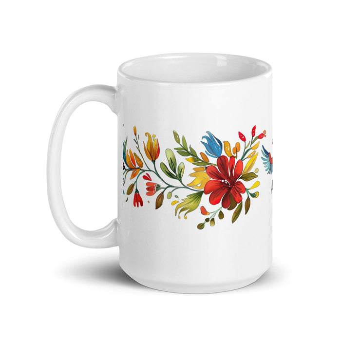 Aída Exclusive Name Art Piece Home Office Work Coffee Mug Mexican Spanish Pride Gift Cup One-Of-A-Kind Calligraphy White Glossy Mug | A12 Mexicada