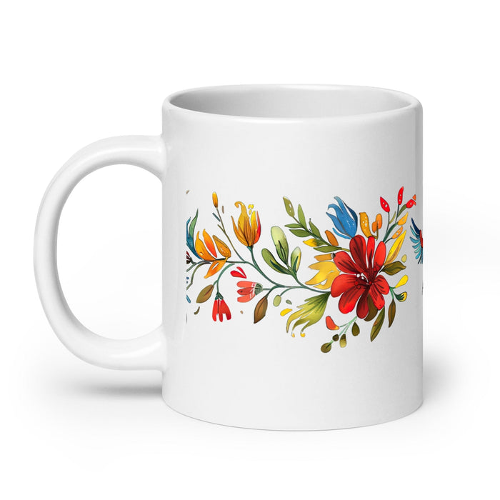 Aída Exclusive Name Art Piece Home Office Work Coffee Mug Mexican Spanish Pride Gift Cup One-Of-A-Kind Calligraphy White Glossy Mug | A12 Mexicada