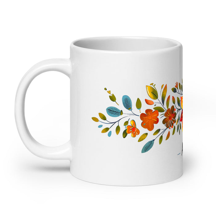 Aída Exclusive Name Art Piece Home Office Work Coffee Mug Mexican Spanish Pride Gift Cup One - Of - A - Kind Calligraphy White Glossy Mug | A13 - Mexicada