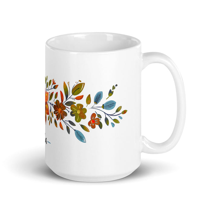 Aída Exclusive Name Art Piece Home Office Work Coffee Mug Mexican Spanish Pride Gift Cup One - Of - A - Kind Calligraphy White Glossy Mug | A13 - Mexicada