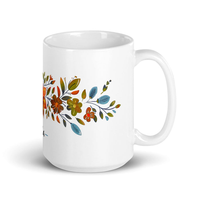 Aída Exclusive Name Art Piece Home Office Work Coffee Mug Mexican Spanish Pride Gift Cup One-Of-A-Kind Calligraphy White Glossy Mug | A13 Mexicada 15 oz