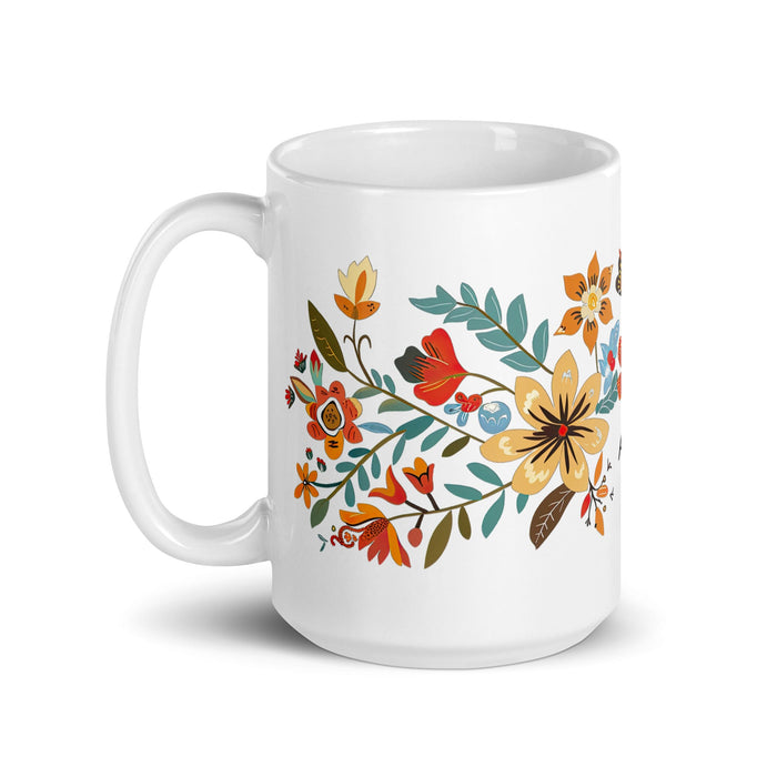 Aída Exclusive Name Art Piece Home Office Work Coffee Mug Mexican Spanish Pride Gift Cup One - Of - A - Kind Calligraphy White Glossy Mug | A15 - Mexicada