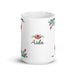 Aída Exclusive Name Art Piece Home Office Work Coffee Mug Mexican Spanish Pride Gift Cup One - Of - A - Kind Calligraphy White Glossy Mug | A16 - Mexicada