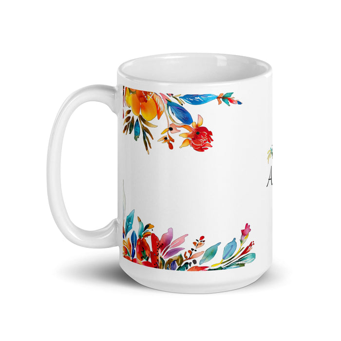 Aída Exclusive Name Art Piece Home Office Work Coffee Mug Mexican Spanish Pride Gift Cup One - Of - A - Kind Calligraphy White Glossy Mug | A16 - Mexicada