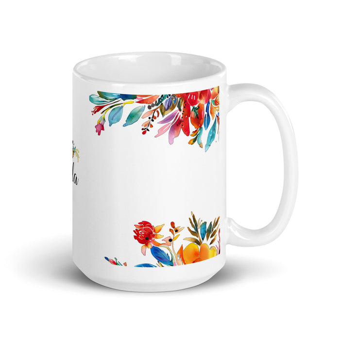 Aída Exclusive Name Art Piece Home Office Work Coffee Mug Mexican Spanish Pride Gift Cup One - Of - A - Kind Calligraphy White Glossy Mug | A16 - Mexicada