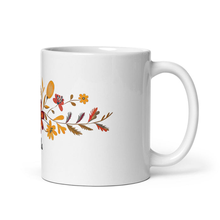 Aída Exclusive Name Art Piece Home Office Work Coffee Mug Mexican Spanish Pride Gift Cup One-Of-A-Kind Calligraphy White Glossy Mug | A17 Mexicada 11 oz