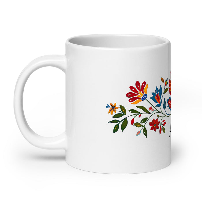 Aída Exclusive Name Art Piece Home Office Work Coffee Mug Mexican Spanish Pride Gift Cup One - Of - A - Kind Calligraphy White Glossy Mug | A18 - Mexicada