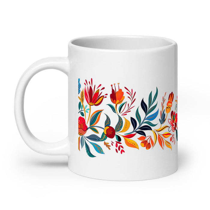 Aída Exclusive Name Art Piece Home Office Work Coffee Mug Mexican Spanish Pride Gift Cup One - Of - A - Kind Calligraphy White Glossy Mug | A19 - Mexicada