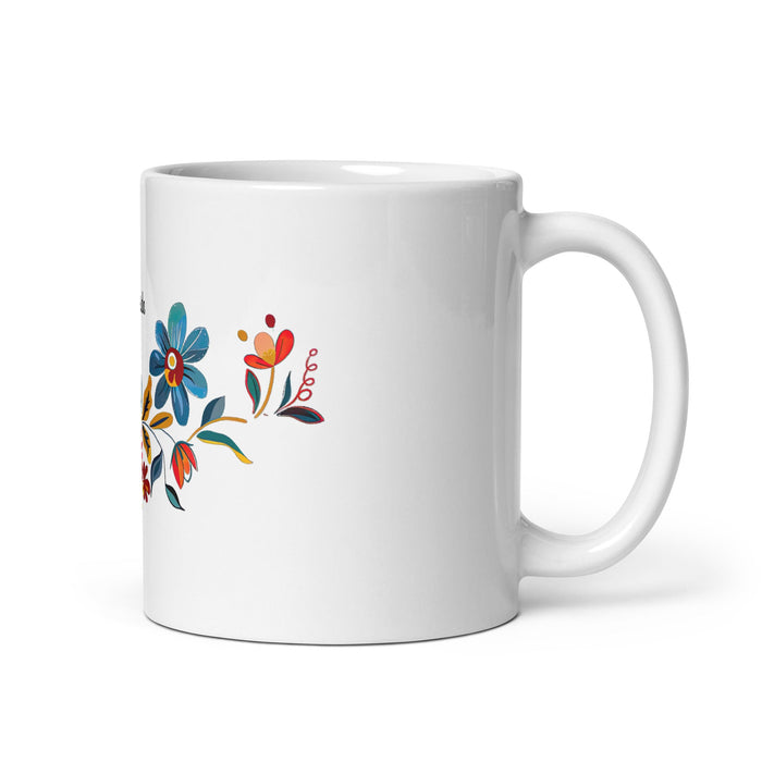 Aída Exclusive Name Art Piece Home Office Work Coffee Mug Mexican Spanish Pride Gift Cup One - Of - A - Kind Calligraphy White Glossy Mug | A19 - Mexicada