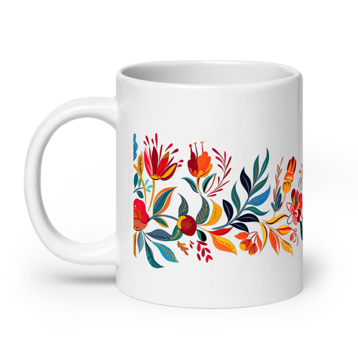 Aída Exclusive Name Art Piece Home Office Work Coffee Mug Mexican Spanish Pride Gift Cup One-Of-A-Kind Calligraphy White Glossy Mug | A19 Mexicada