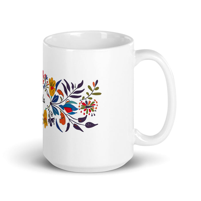 Aída Exclusive Name Art Piece Home Office Work Coffee Mug Mexican Spanish Pride Gift Cup One - Of - A - Kind Calligraphy White Glossy Mug | A2 - Mexicada