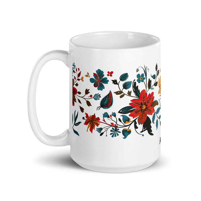 Aída Exclusive Name Art Piece Home Office Work Coffee Mug Mexican Spanish Pride Gift Cup One - Of - A - Kind Calligraphy White Glossy Mug | A20 - Mexicada