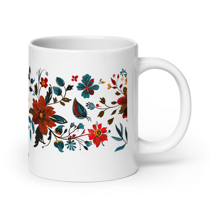 Aída Exclusive Name Art Piece Home Office Work Coffee Mug Mexican Spanish Pride Gift Cup One - Of - A - Kind Calligraphy White Glossy Mug | A20 - Mexicada