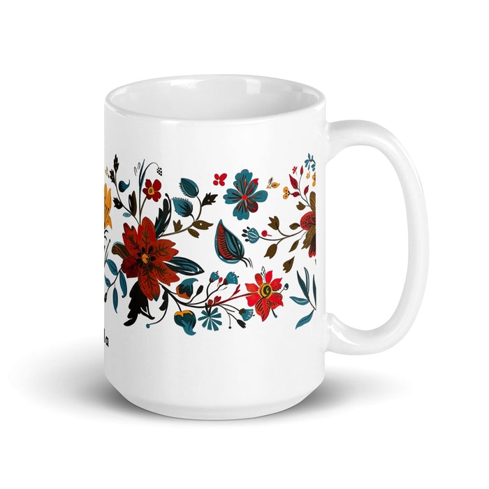 Aída Exclusive Name Art Piece Home Office Work Coffee Mug Mexican Spanish Pride Gift Cup One-Of-A-Kind Calligraphy White Glossy Mug | A20 Mexicada 15 oz