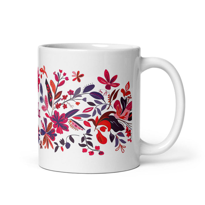 Aída Exclusive Name Art Piece Home Office Work Coffee Mug Mexican Spanish Pride Gift Cup One-Of-A-Kind Calligraphy White Glossy Mug | A21 Mexicada 11 oz