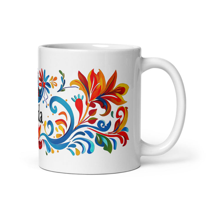 Aída Exclusive Name Art Piece Home Office Work Coffee Mug Mexican Spanish Pride Gift Cup One - Of - A - Kind Calligraphy White Glossy Mug | A3 - Mexicada