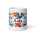 Aída Exclusive Name Art Piece Home Office Work Coffee Mug Mexican Spanish Pride Gift Cup One - Of - A - Kind Calligraphy White Glossy Mug | A3 - Mexicada