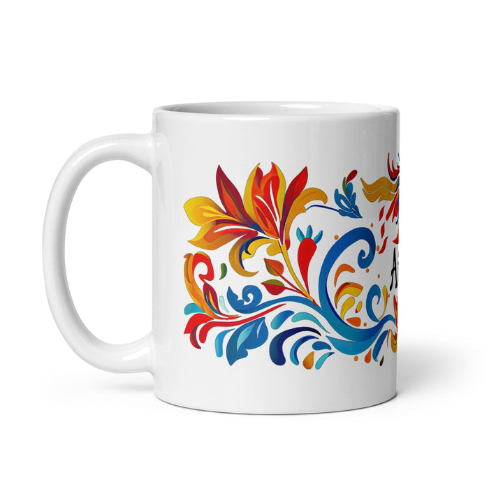 Aída Exclusive Name Art Piece Home Office Work Coffee Mug Mexican Spanish Pride Gift Cup One - Of - A - Kind Calligraphy White Glossy Mug | A3 - Mexicada