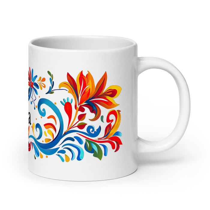 Aída Exclusive Name Art Piece Home Office Work Coffee Mug Mexican Spanish Pride Gift Cup One-Of-A-Kind Calligraphy White Glossy Mug | A3 Mexicada 20 oz