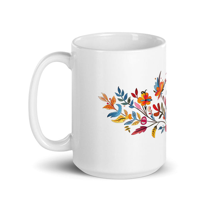 Aída Exclusive Name Art Piece Home Office Work Coffee Mug Mexican Spanish Pride Gift Cup One-Of-A-Kind Calligraphy White Glossy Mug | A4 Mexicada