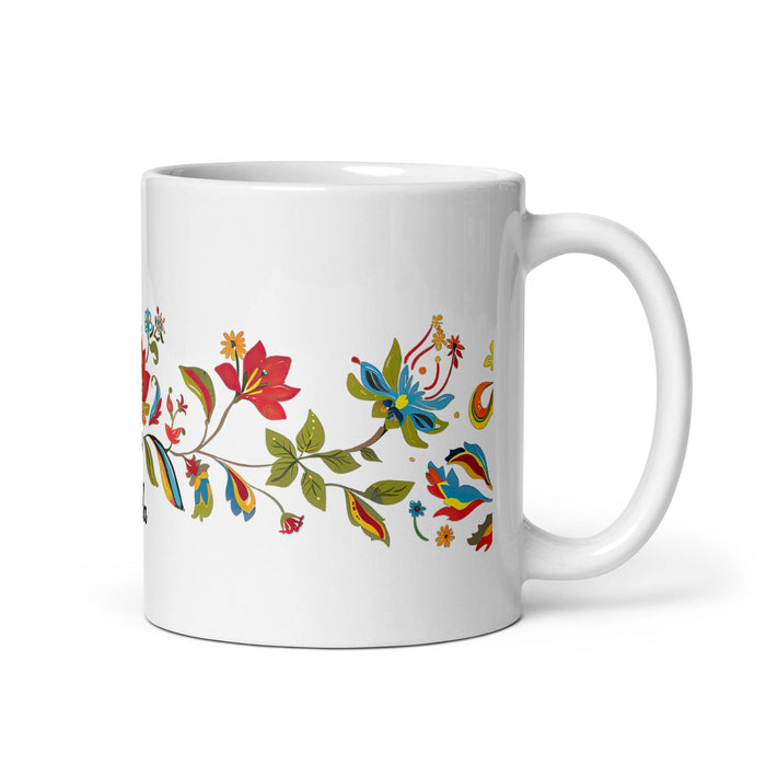 Aída Exclusive Name Art Piece Home Office Work Coffee Mug Mexican Spanish Pride Gift Cup One-Of-A-Kind Calligraphy White Glossy Mug | A8 Mexicada 11 oz