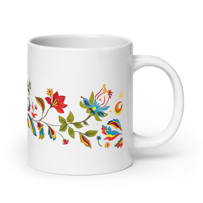 Aída Exclusive Name Art Piece Home Office Work Coffee Mug Mexican Spanish Pride Gift Cup One-Of-A-Kind Calligraphy White Glossy Mug | A8 Mexicada 20 oz