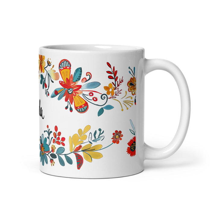 Aída Exclusive Name Art Piece Home Office Work Coffee Mug Mexican Spanish Pride Gift Cup One - Of - A - Kind Calligraphy White Glossy Mug | A9 - Mexicada