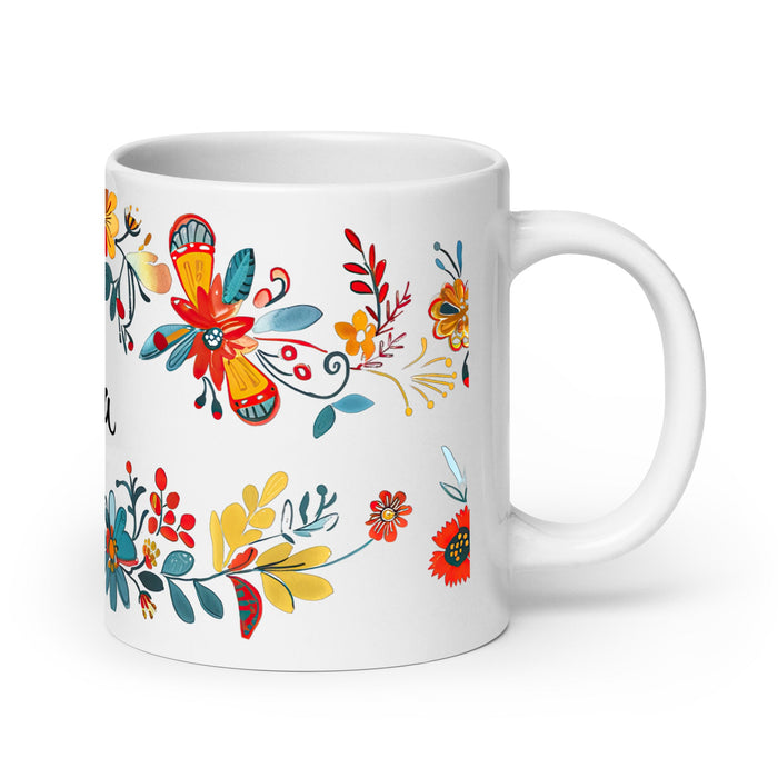 Aída Exclusive Name Art Piece Home Office Work Coffee Mug Mexican Spanish Pride Gift Cup One - Of - A - Kind Calligraphy White Glossy Mug | A9 - Mexicada