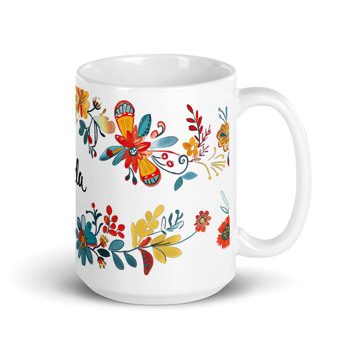 Aída Exclusive Name Art Piece Home Office Work Coffee Mug Mexican Spanish Pride Gift Cup One - Of - A - Kind Calligraphy White Glossy Mug | A9 - Mexicada