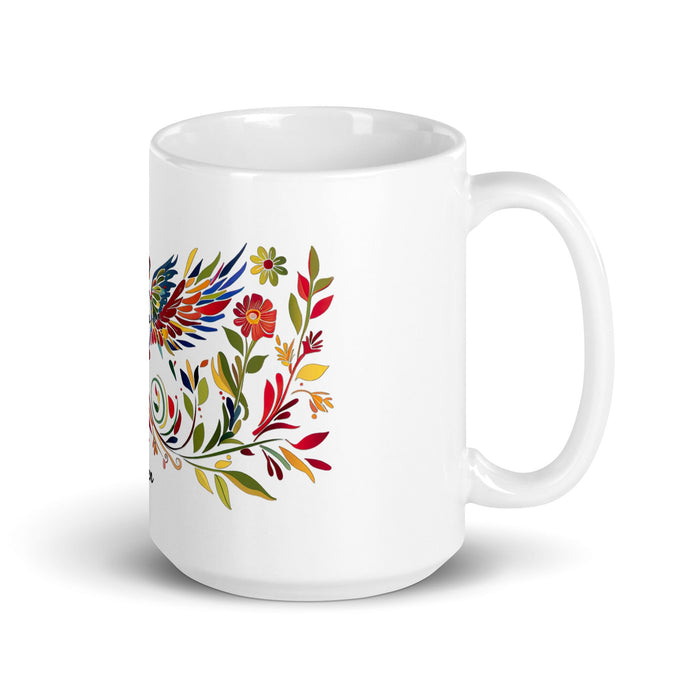 Aiden Exclusive Name Art Piece Home Office Work Coffee Mug Mexican Spanish Pride Gift Cup One - Of - A - Kind Calligraphy White Glossy Mug | A1 - Mexicada