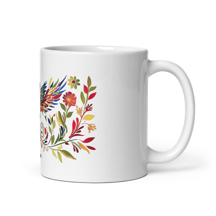 Aiden Exclusive Name Art Piece Home Office Work Coffee Mug Mexican Spanish Pride Gift Cup One - Of - A - Kind Calligraphy White Glossy Mug | A1 - Mexicada