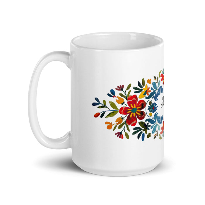 Aiden Exclusive Name Art Piece Home Office Work Coffee Mug Mexican Spanish Pride Gift Cup One - Of - A - Kind Calligraphy White Glossy Mug | A11 - Mexicada