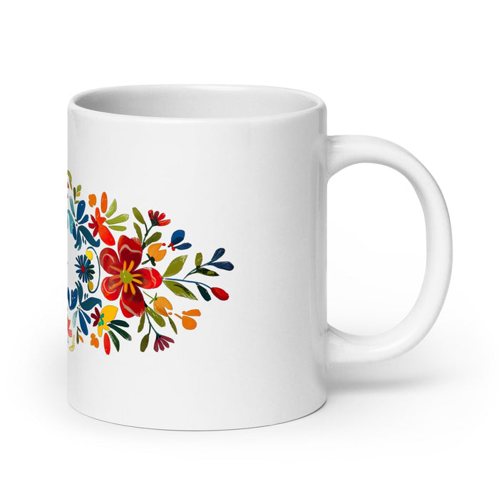 Aiden Exclusive Name Art Piece Home Office Work Coffee Mug Mexican Spanish Pride Gift Cup One-Of-A-Kind Calligraphy White Glossy Mug | A11 Mexicada 20 oz