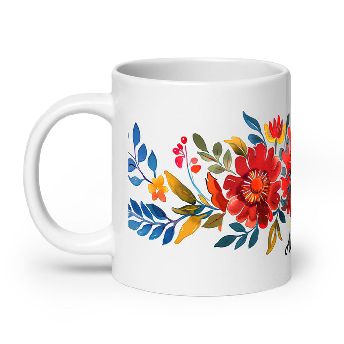 Aiden Exclusive Name Art Piece Home Office Work Coffee Mug Mexican Spanish Pride Gift Cup One - Of - A - Kind Calligraphy White Glossy Mug | A12 - Mexicada