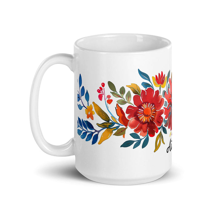 Aiden Exclusive Name Art Piece Home Office Work Coffee Mug Mexican Spanish Pride Gift Cup One-Of-A-Kind Calligraphy White Glossy Mug | A12 Mexicada