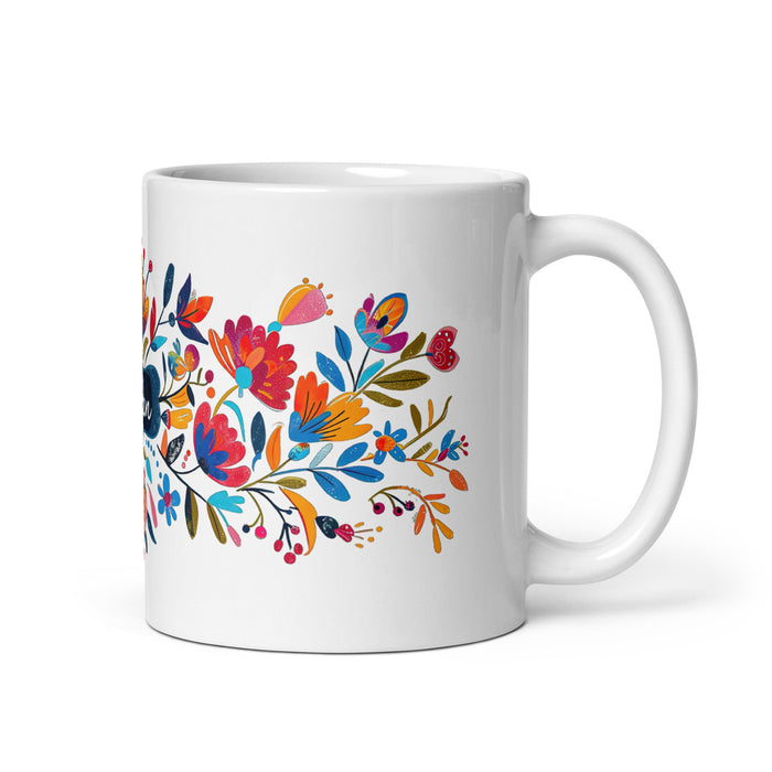 Aiden Exclusive Name Art Piece Home Office Work Coffee Mug Mexican Spanish Pride Gift Cup One - Of - A - Kind Calligraphy White Glossy Mug | A2 - Mexicada