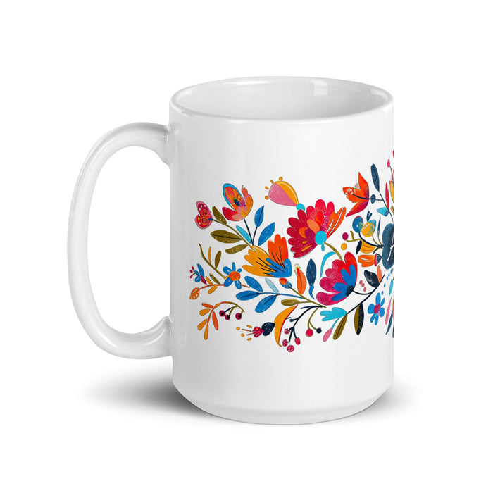 Aiden Exclusive Name Art Piece Home Office Work Coffee Mug Mexican Spanish Pride Gift Cup One - Of - A - Kind Calligraphy White Glossy Mug | A2 - Mexicada