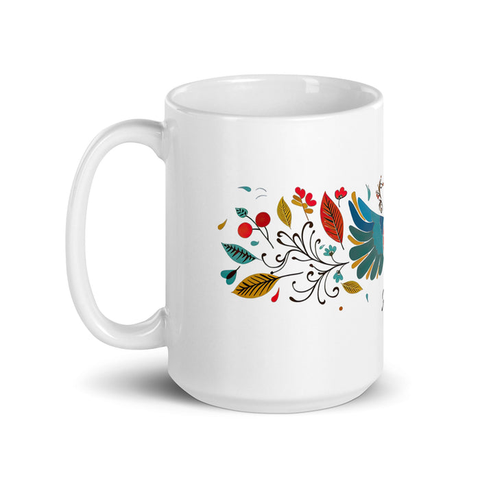 Aiden Exclusive Name Art Piece Home Office Work Coffee Mug Mexican Spanish Pride Gift Cup One - Of - A - Kind Calligraphy White Glossy Mug | A4 - Mexicada