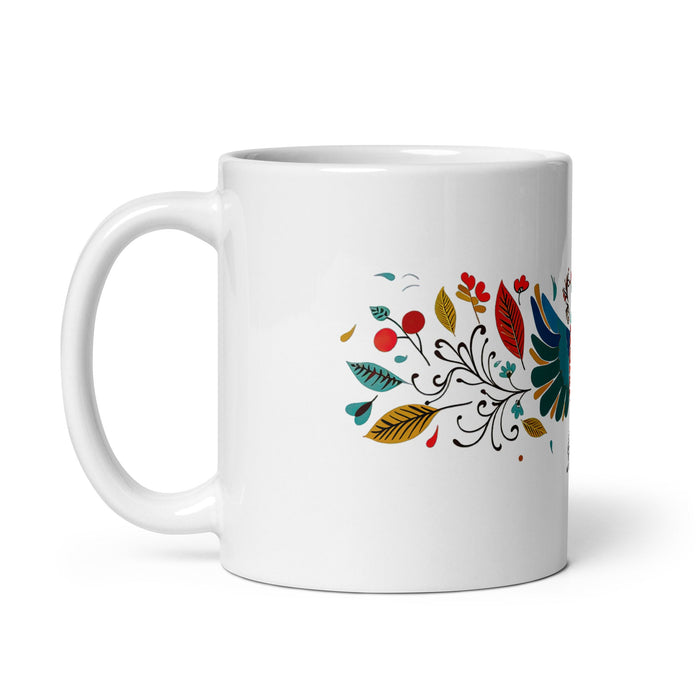 Aiden Exclusive Name Art Piece Home Office Work Coffee Mug Mexican Spanish Pride Gift Cup One - Of - A - Kind Calligraphy White Glossy Mug | A4 - Mexicada