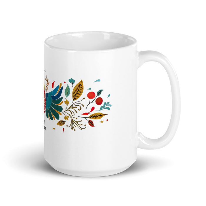 Aiden Exclusive Name Art Piece Home Office Work Coffee Mug Mexican Spanish Pride Gift Cup One - Of - A - Kind Calligraphy White Glossy Mug | A4 - Mexicada