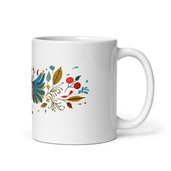 Aiden Exclusive Name Art Piece Home Office Work Coffee Mug Mexican Spanish Pride Gift Cup One - Of - A - Kind Calligraphy White Glossy Mug | A4 - Mexicada