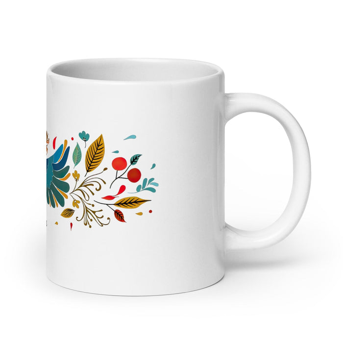 Aiden Exclusive Name Art Piece Home Office Work Coffee Mug Mexican Spanish Pride Gift Cup One-Of-A-Kind Calligraphy White Glossy Mug | A4 Mexicada 20 oz