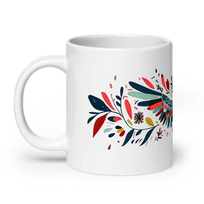 Aiden Exclusive Name Art Piece Home Office Work Coffee Mug Mexican Spanish Pride Gift Cup One - Of - A - Kind Calligraphy White Glossy Mug | A5 - Mexicada