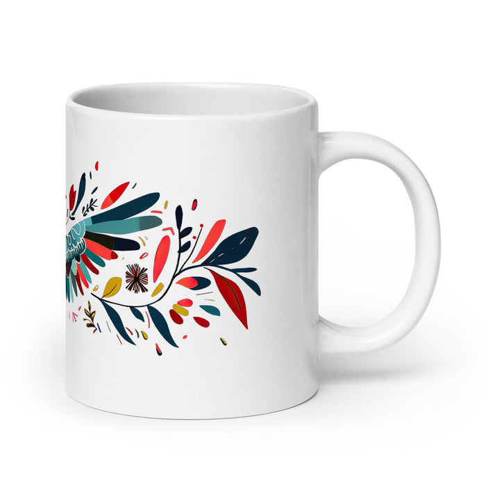 Aiden Exclusive Name Art Piece Home Office Work Coffee Mug Mexican Spanish Pride Gift Cup One - Of - A - Kind Calligraphy White Glossy Mug | A5 - Mexicada